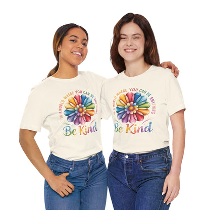 Be Kind Rainbow Flower Tee