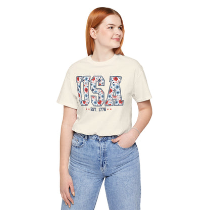 USA Floral EST. 1776 Graphic Tee