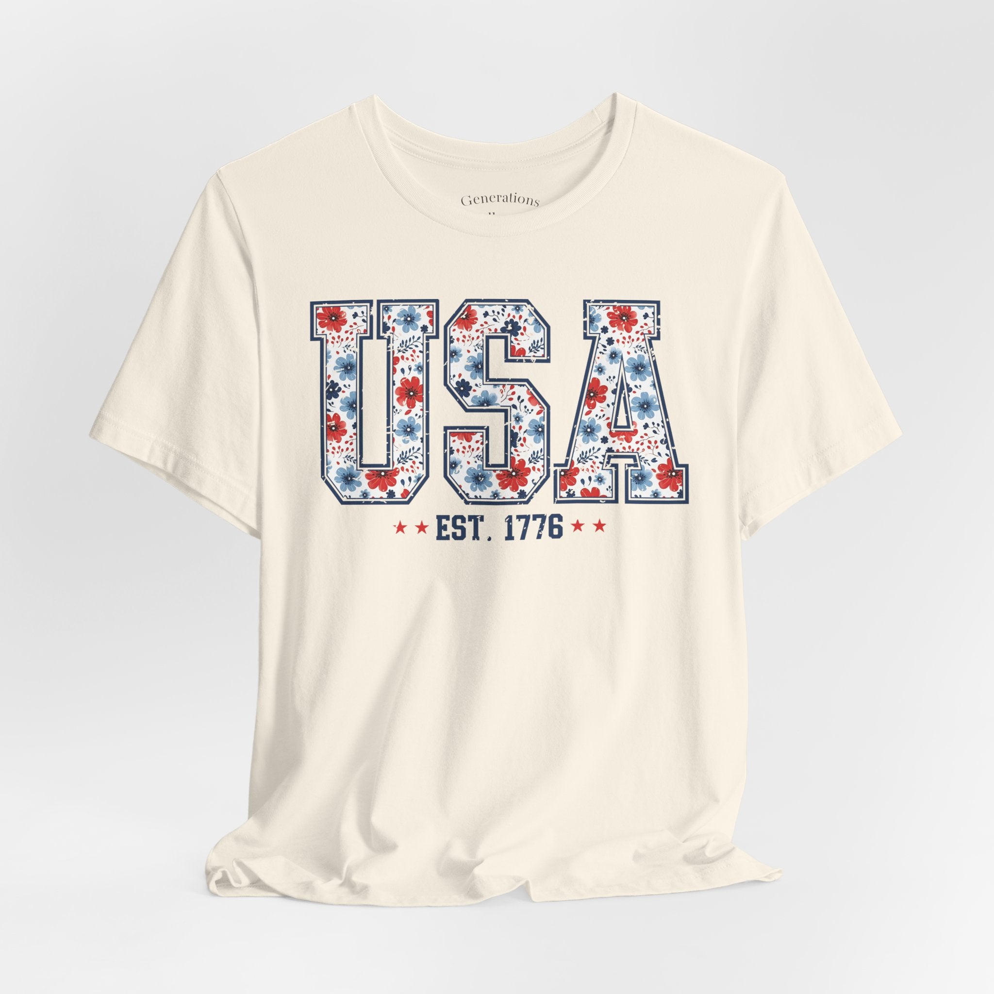 USA Floral EST. 1776 Graphic Tee