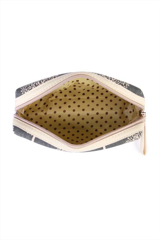Blue Leaf Cosmetic Bag