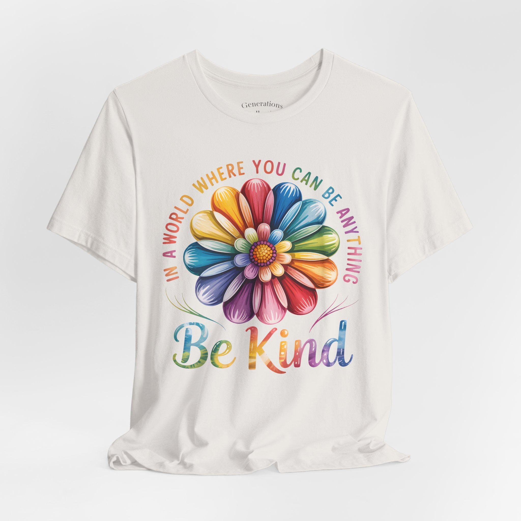 Be Kind Rainbow Flower Tee