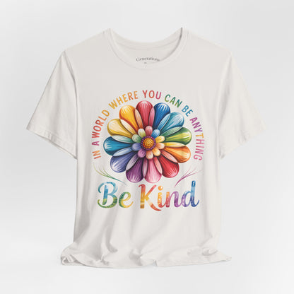 Be Kind Rainbow Flower Tee