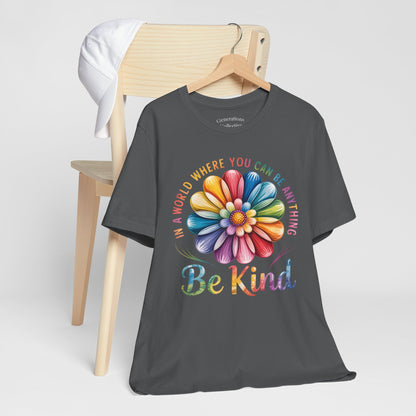 Be Kind Rainbow Flower Tee