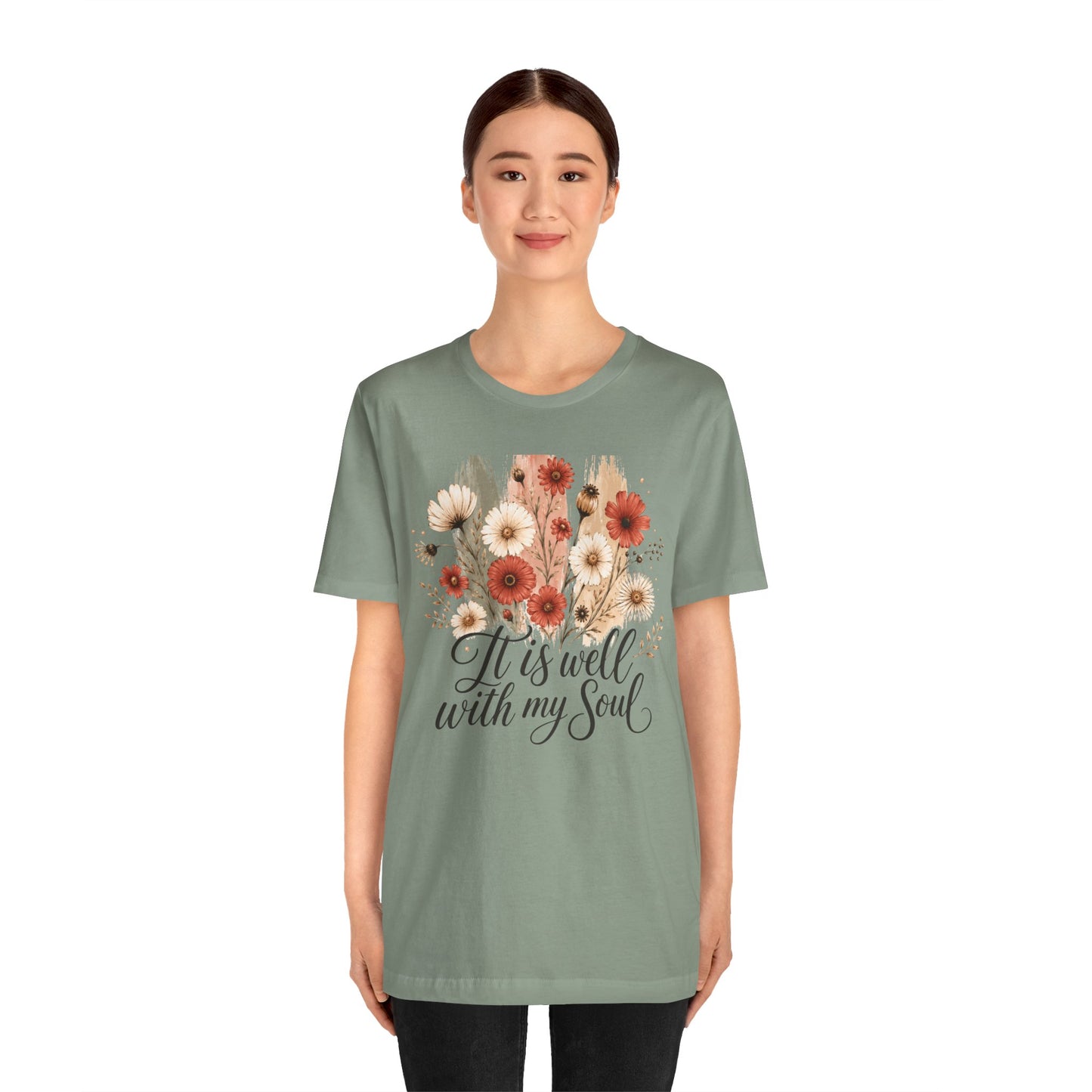 It Is Well With My Soul Floral Tee