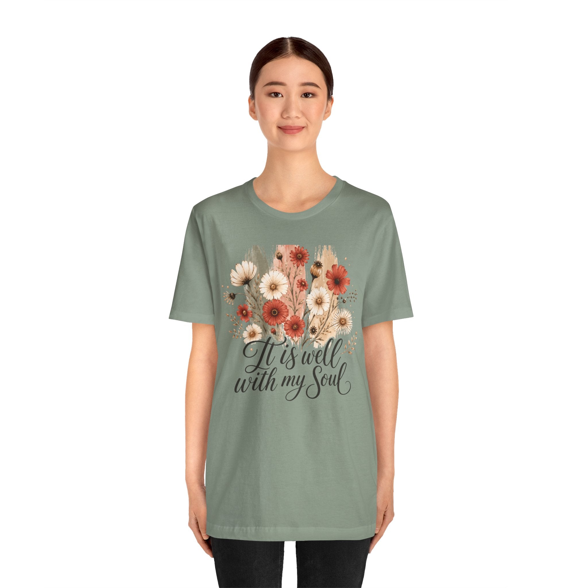 It Is Well With My Soul Floral Tee