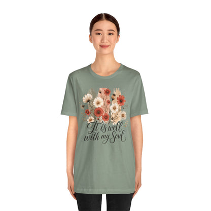 It Is Well With My Soul Floral Tee