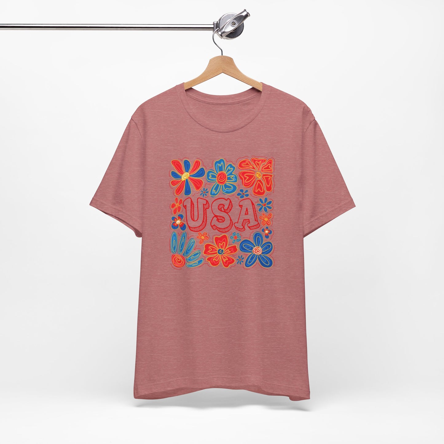USA Floral Graphic Tee