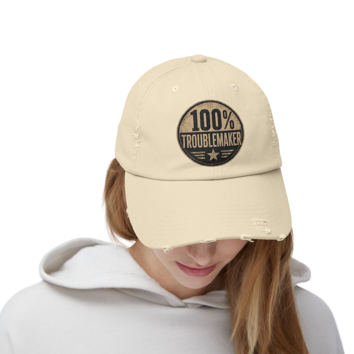 100% Troublemaker Distressed Cap
