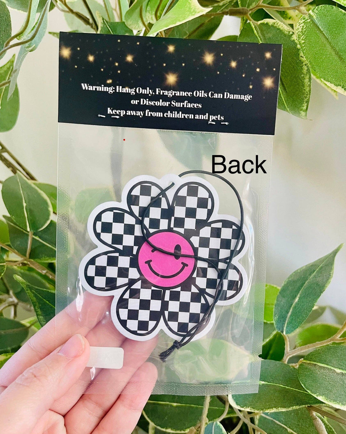 Checkered Daisy Car Air Freshener