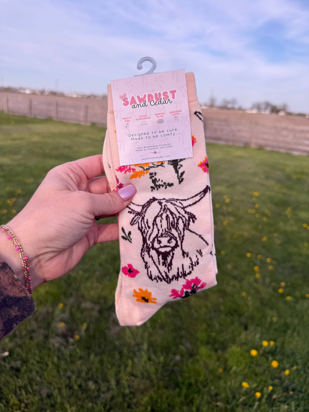 Highland Cow Crew Socks