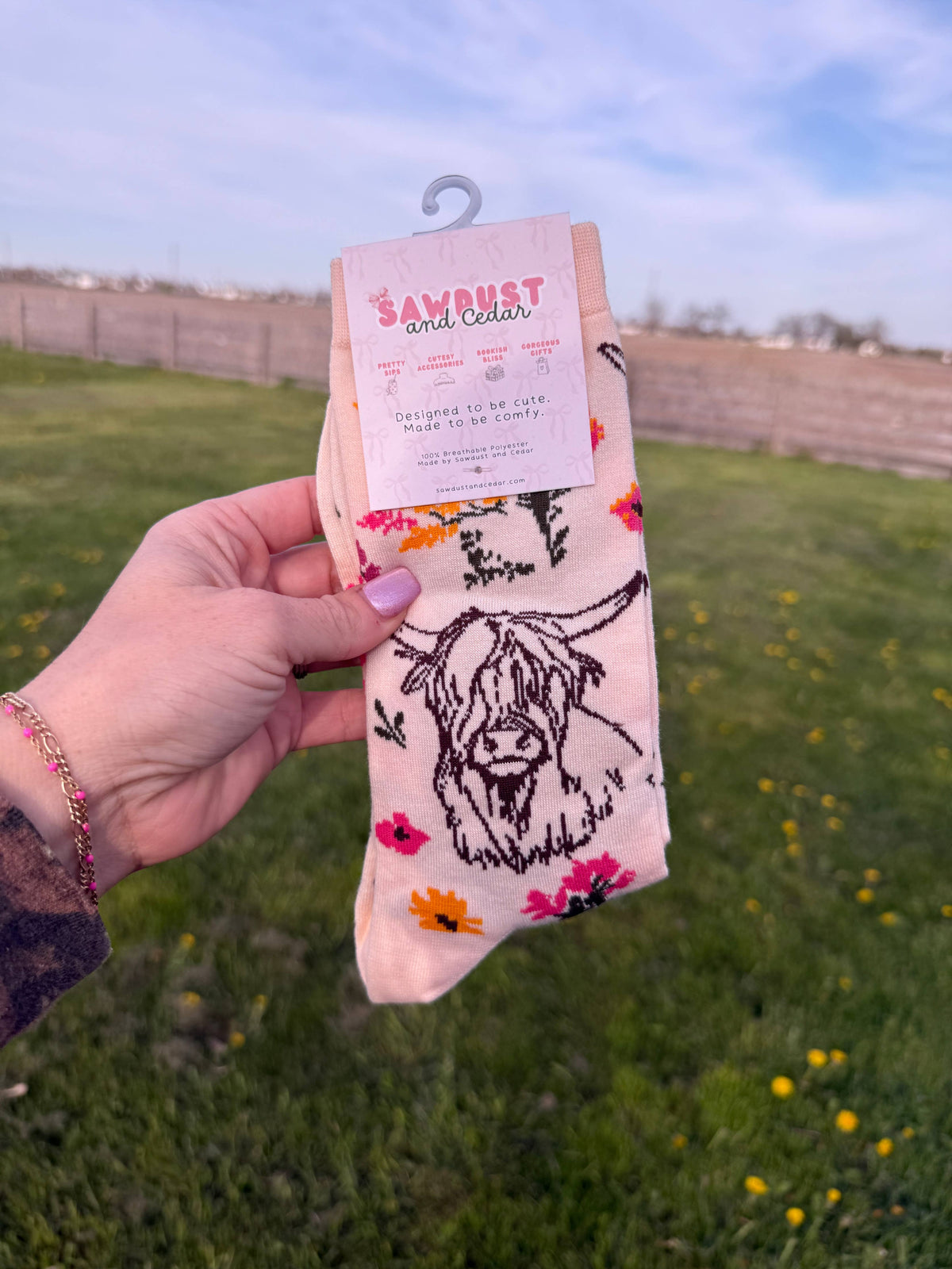 Highland Cow Crew Socks