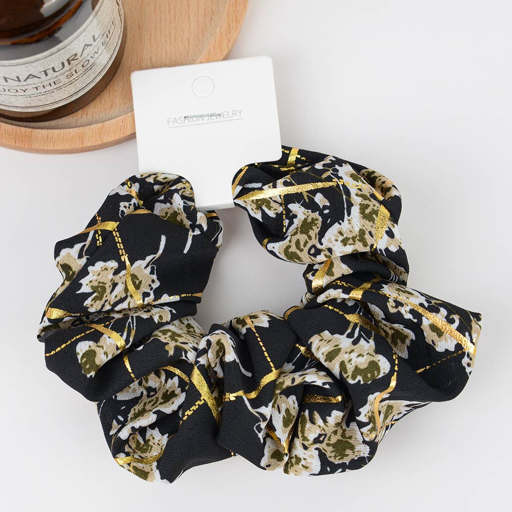 Gilded Garden Floral Scrunchie