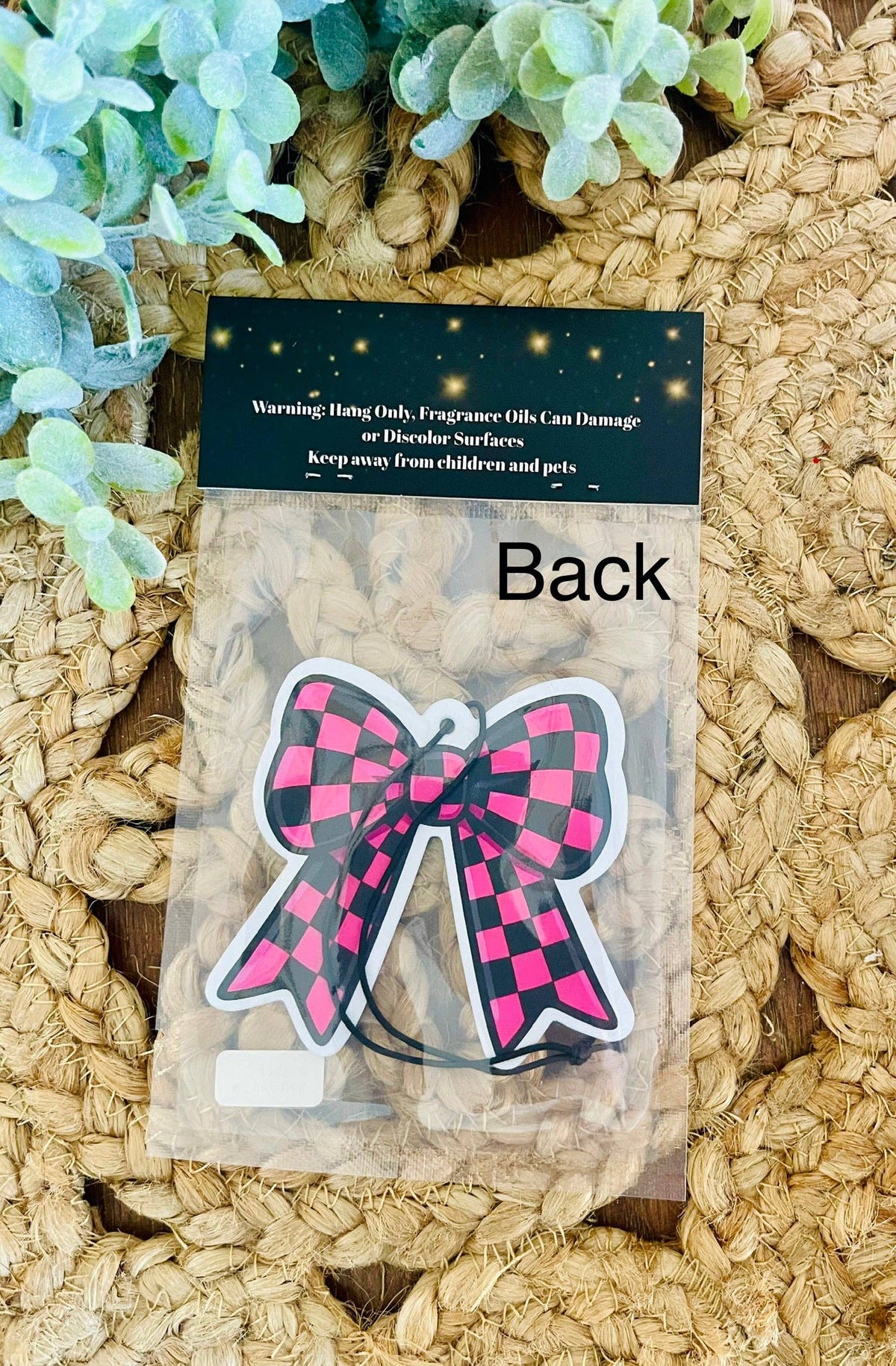 Checkered Bow Car Air Freshener