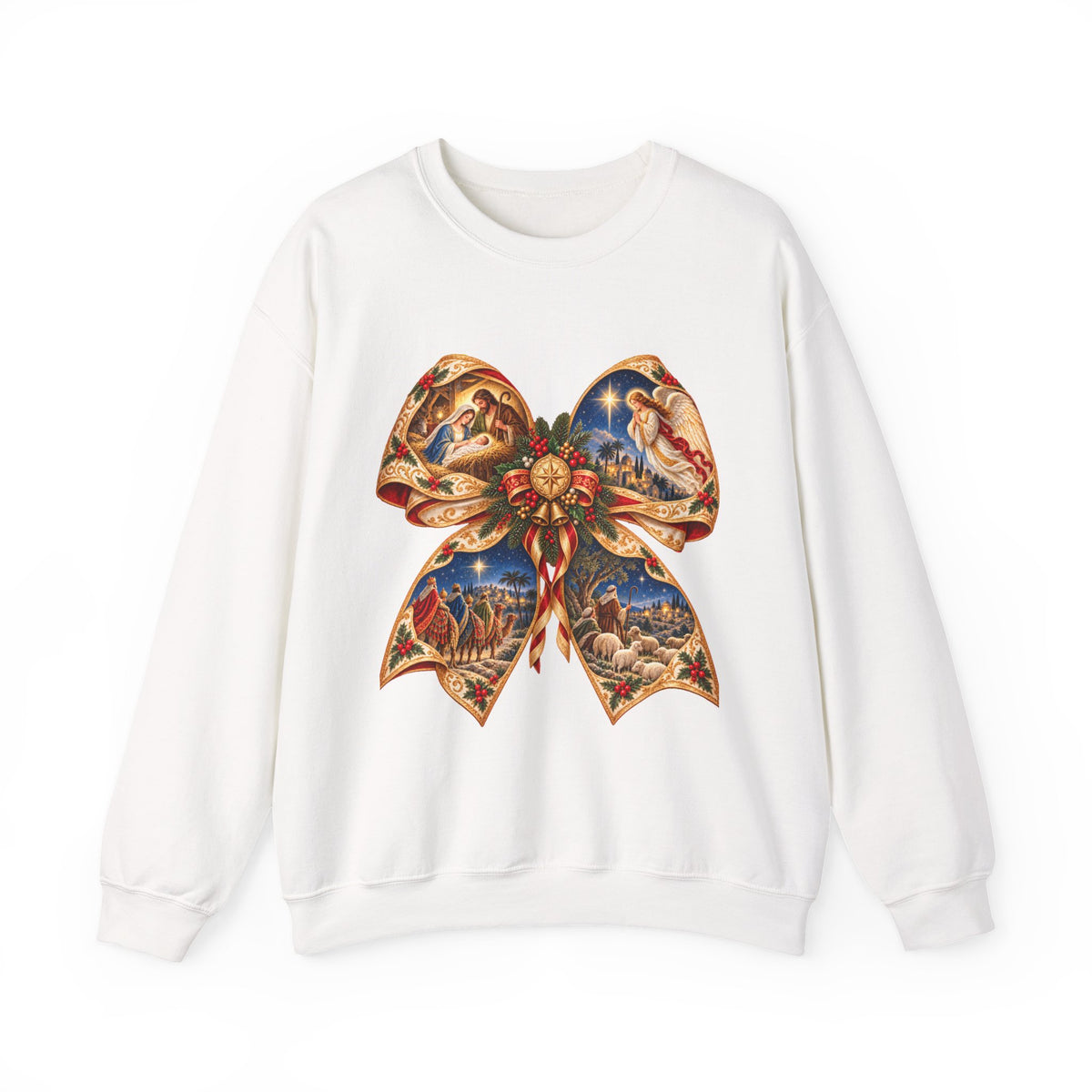 Holy Night Nativity Bow Sweatshirt