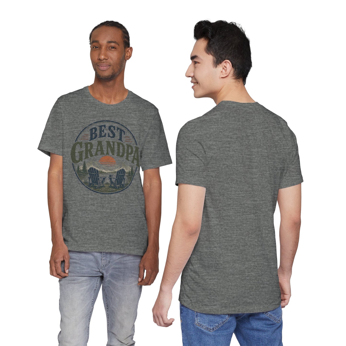 Best Grandpa Vintage Sunset Graphic Tee
