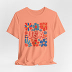 USA Floral Graphic Tee