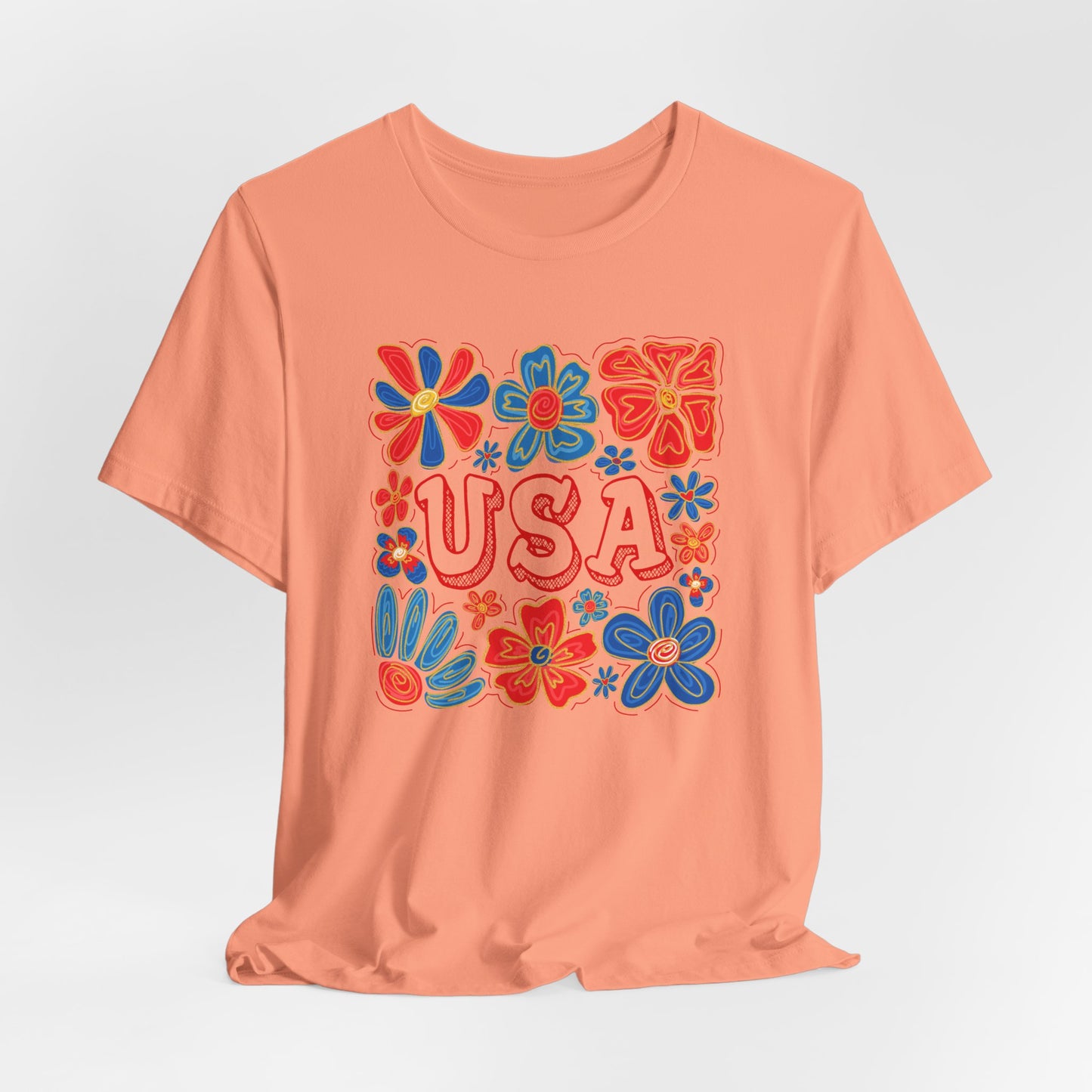 USA Floral Graphic Tee