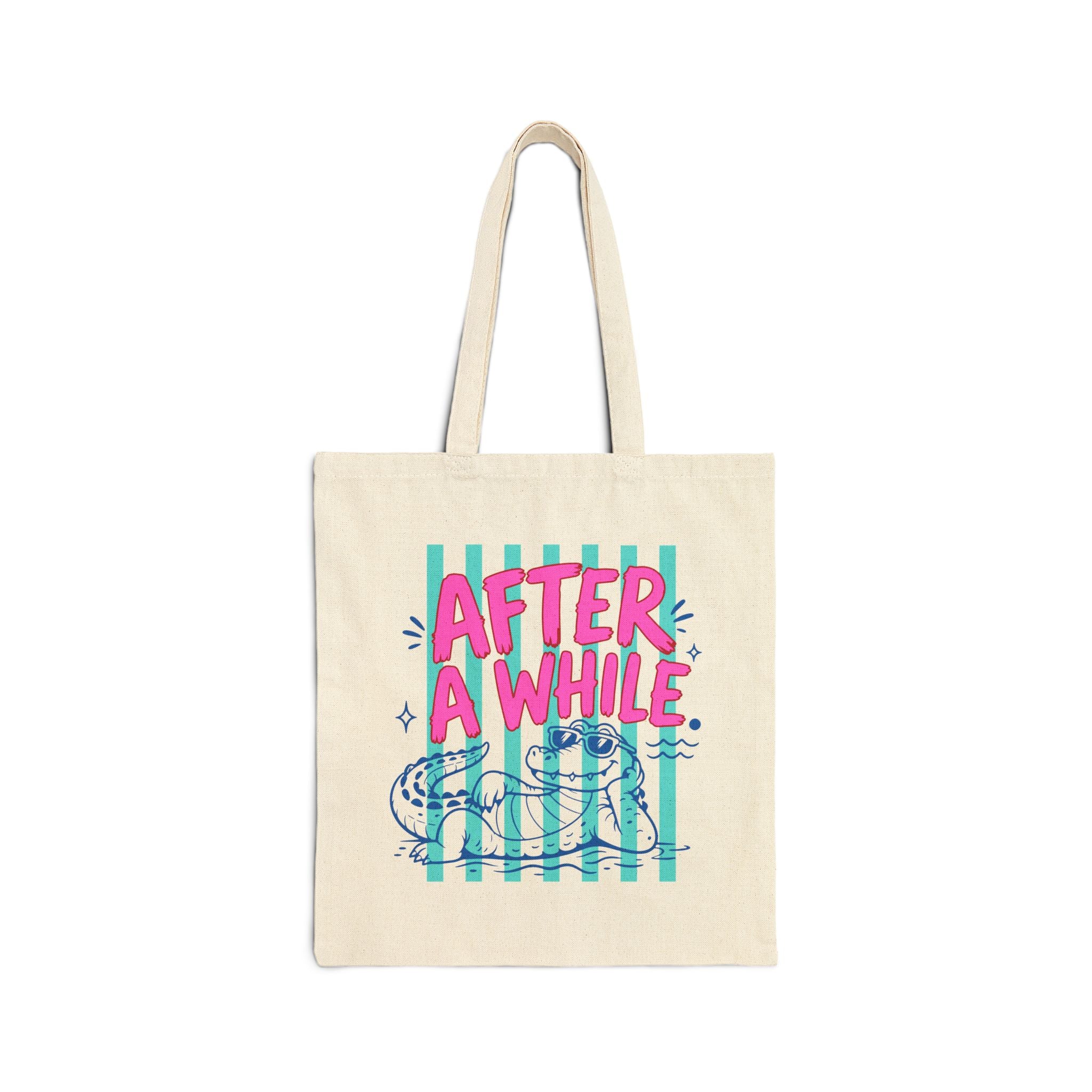 Later / After A While Striped Canvas Tote