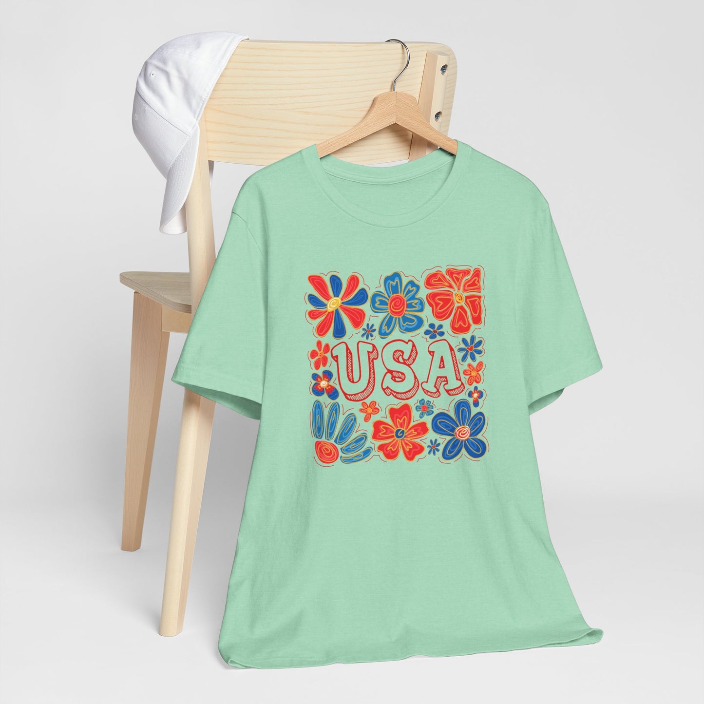 USA Floral Graphic Tee