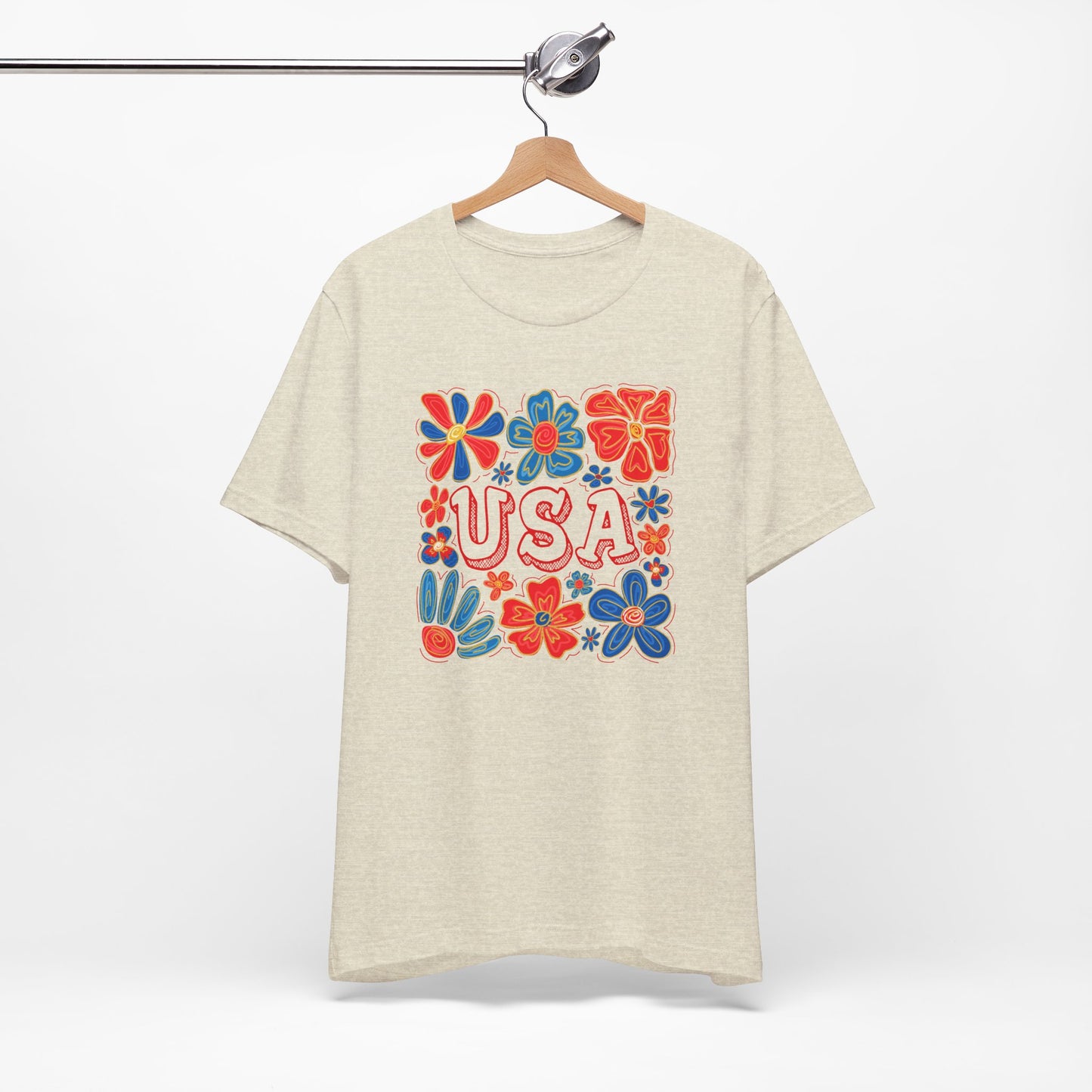 USA Floral Graphic Tee