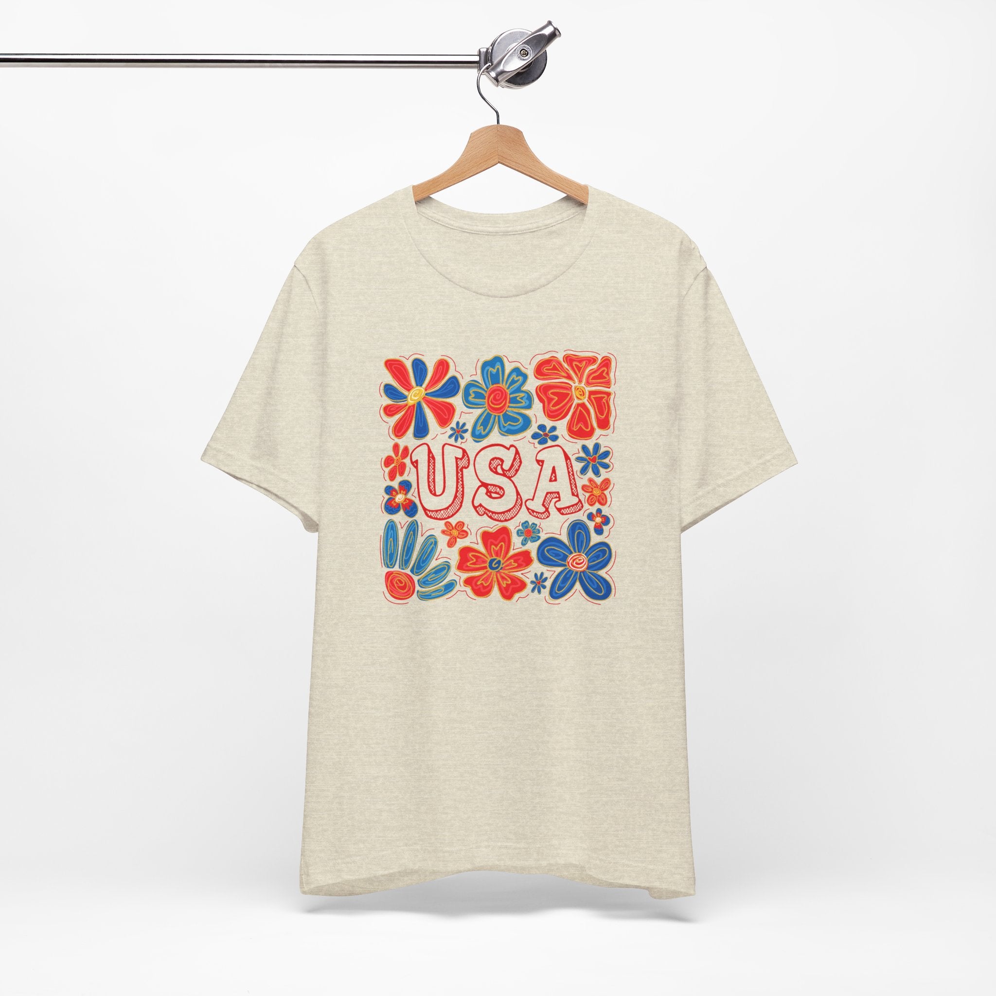 USA Floral Graphic Tee