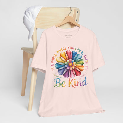 Be Kind Rainbow Flower Tee