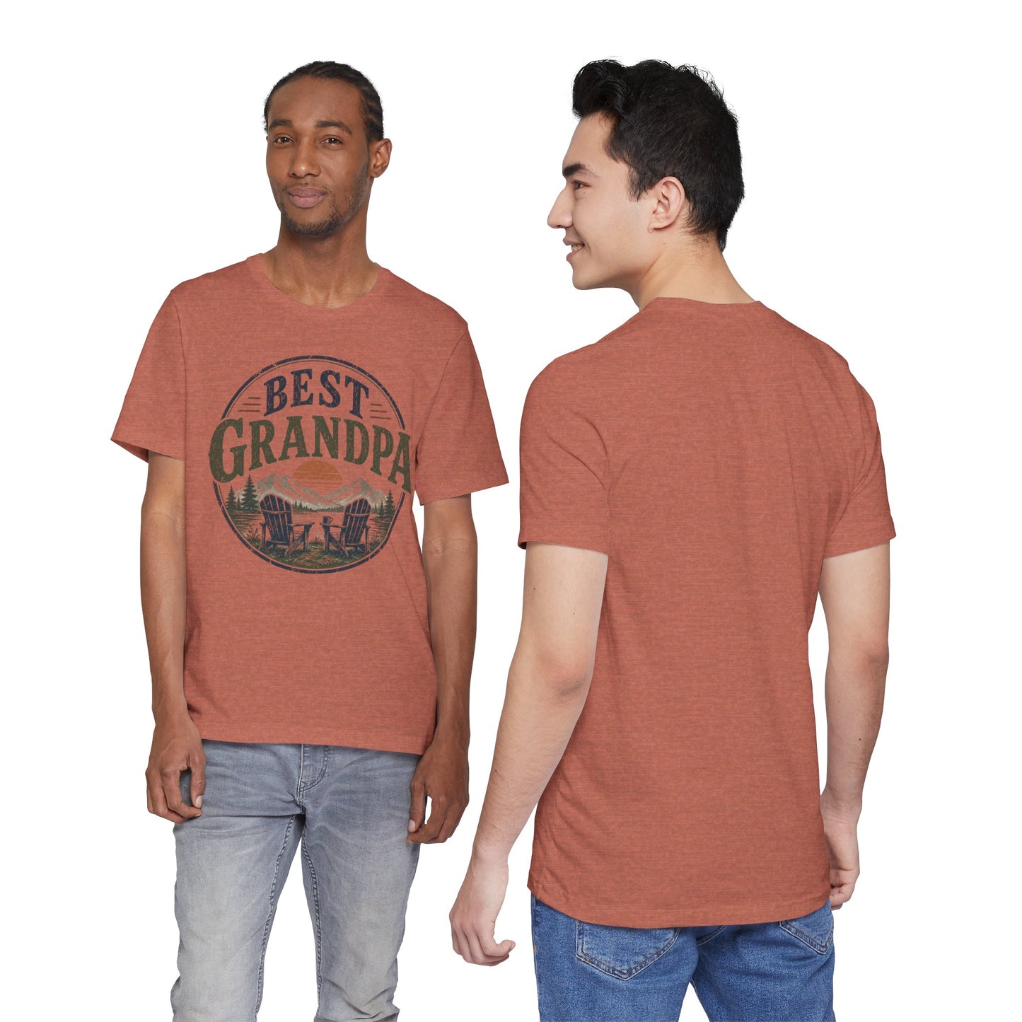 Best Grandpa Vintage Sunset Graphic Tee