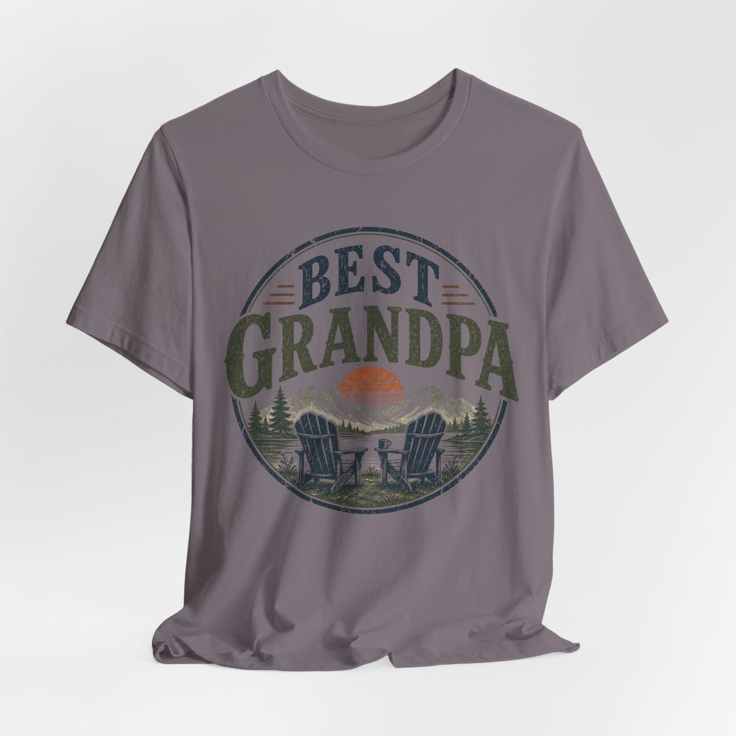 Best Grandpa Vintage Sunset Graphic Tee