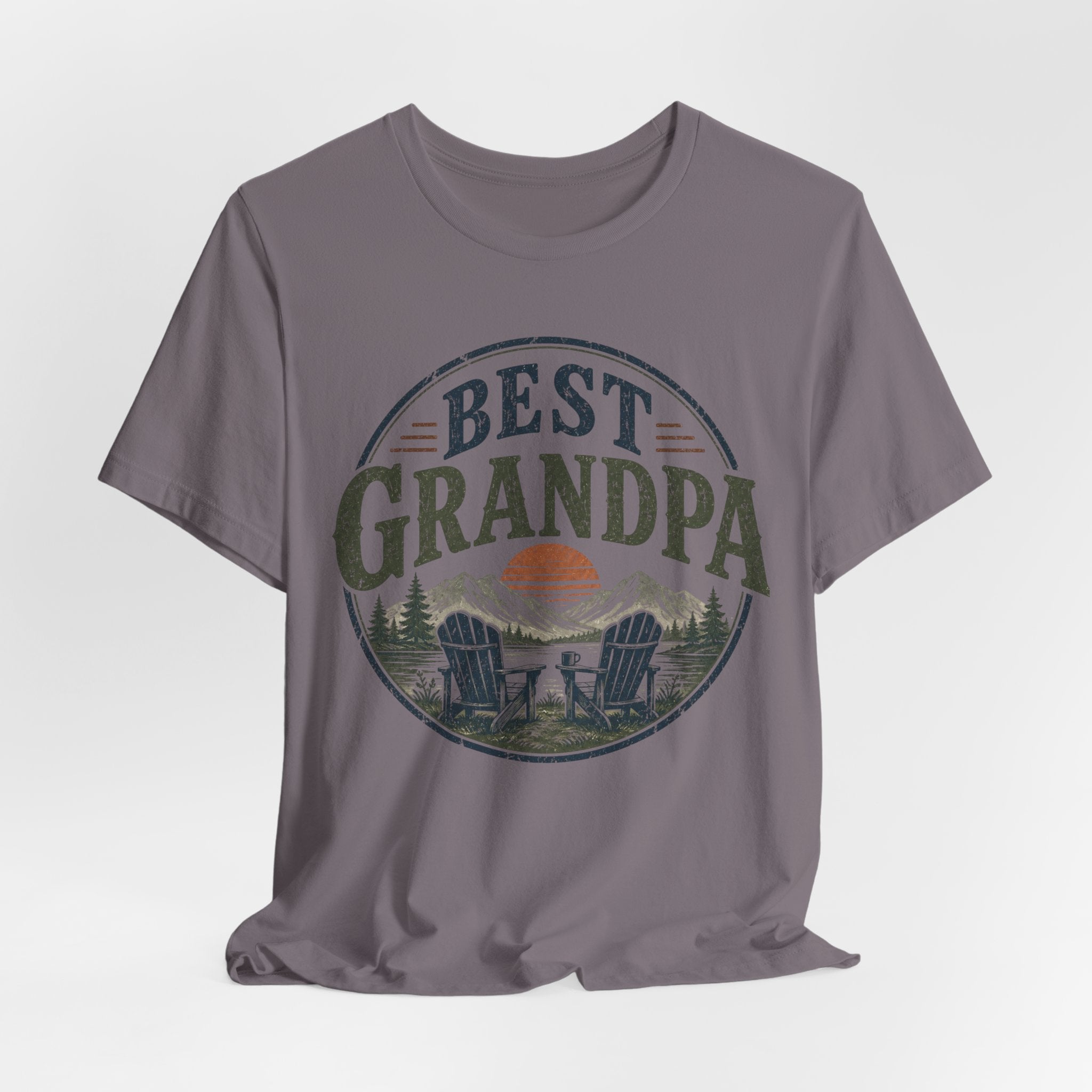 Best Grandpa Vintage Sunset Graphic Tee