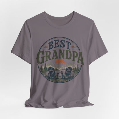 Best Grandpa Vintage Sunset Graphic Tee