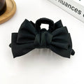 Black Satin Bow Claw Clip