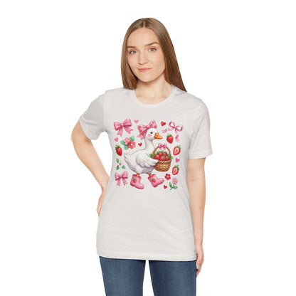 Strawberry Patch Goose Graphic Tee