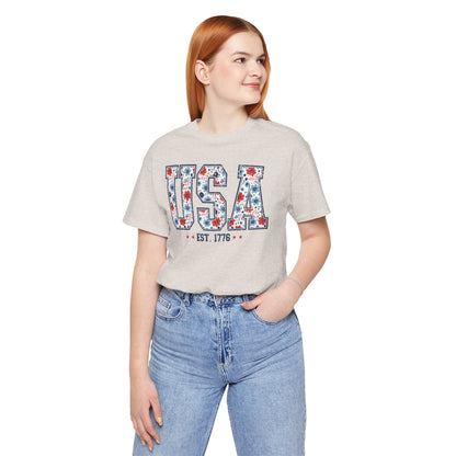 USA Floral EST. 1776 Graphic Tee