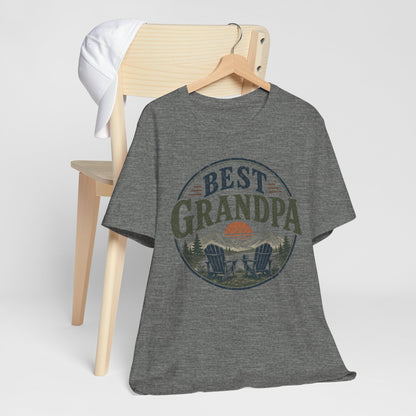 Best Grandpa Vintage Sunset Graphic Tee