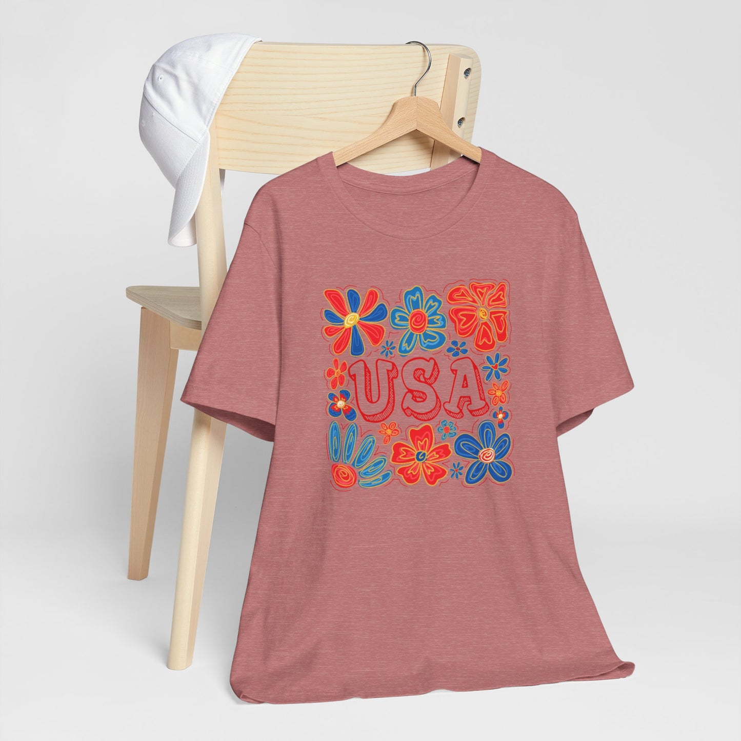 USA Floral Graphic Tee