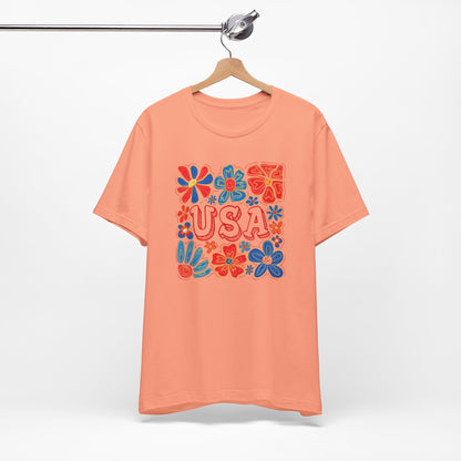 USA Floral Graphic Tee
