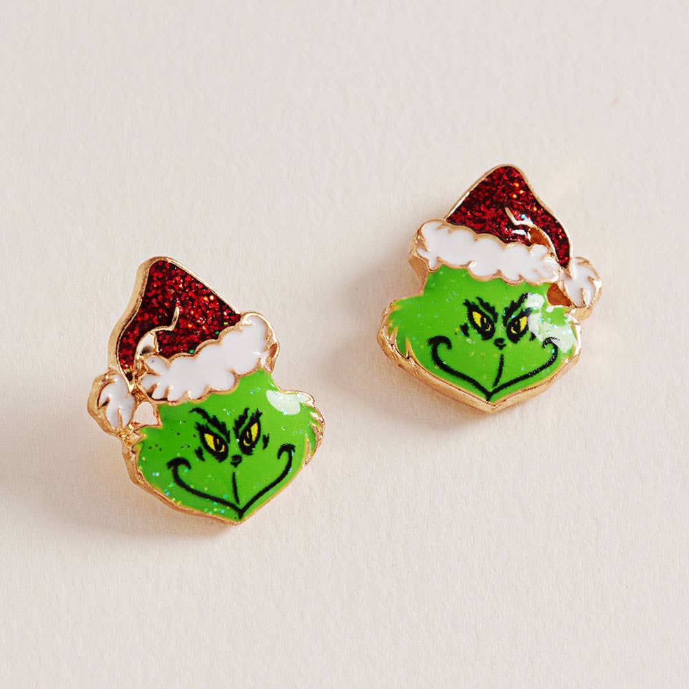 Merry Mischief Grinch Stud Earrings