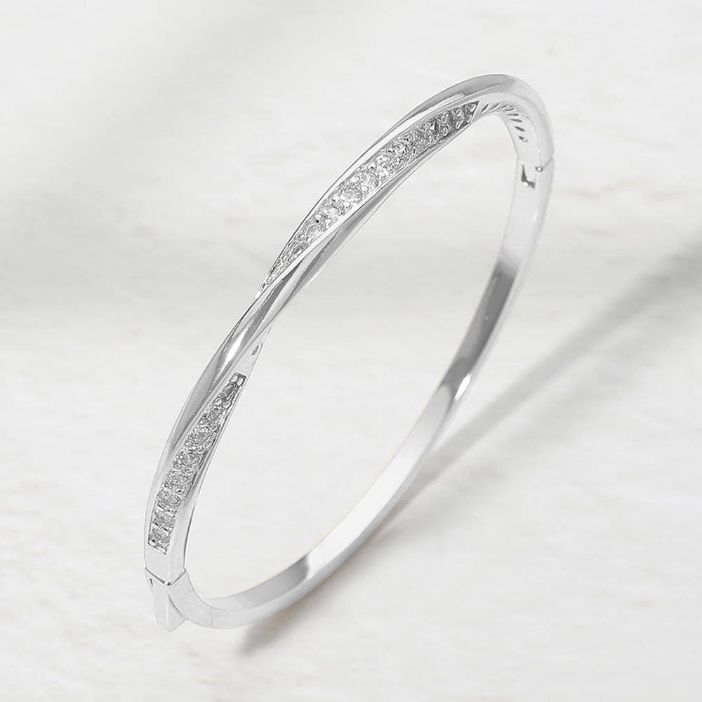 A Little Sparkle Twisted Bangle Bracelet