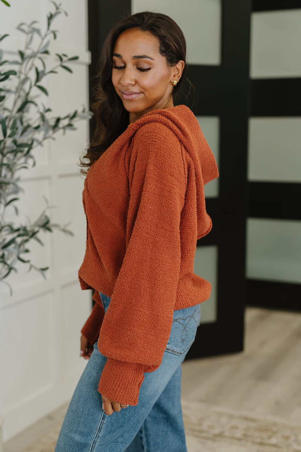 Take Your Time Hooded Henley Sweater