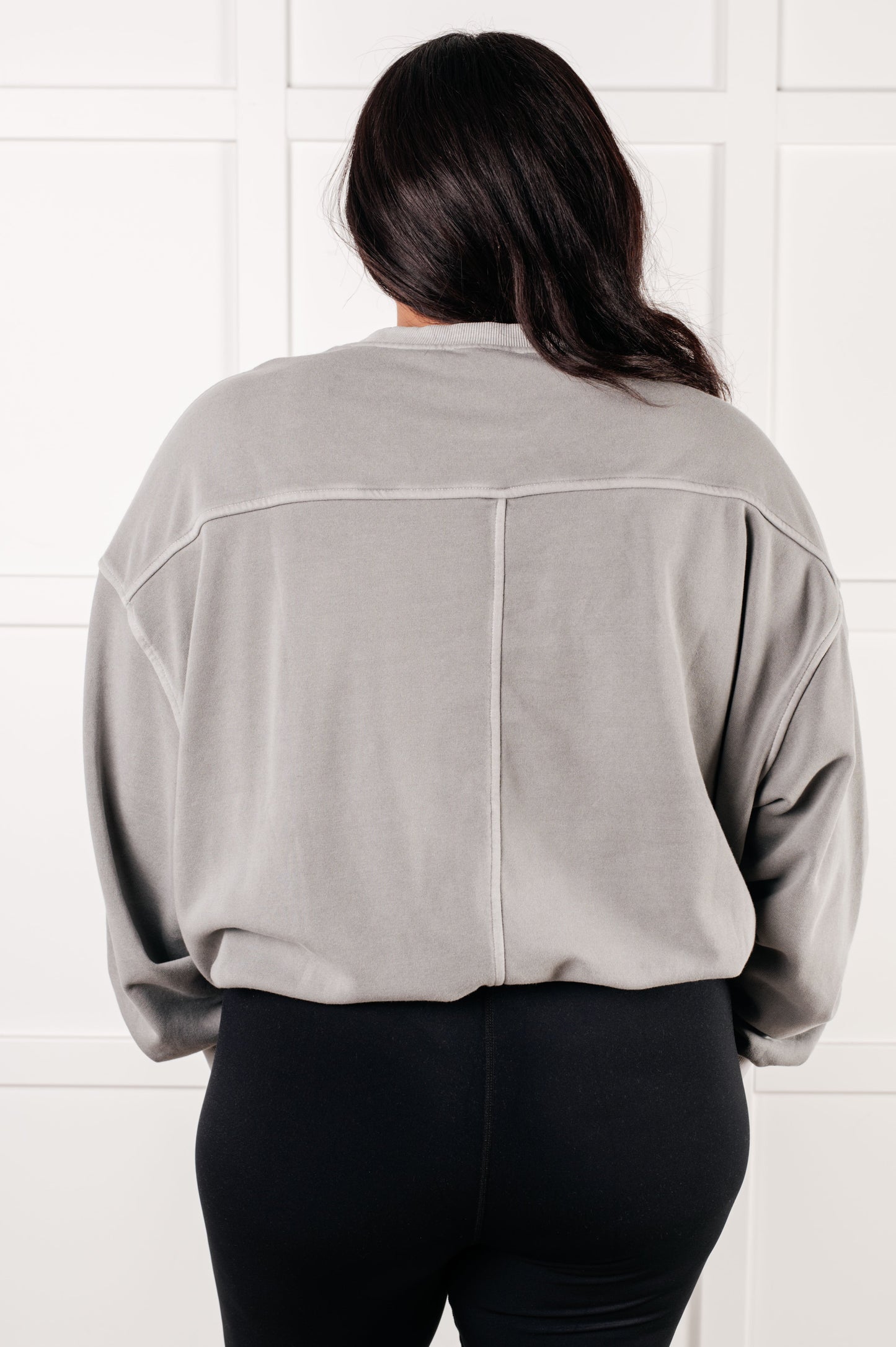 Fleece Drop Shoulder Pullover in Sleet