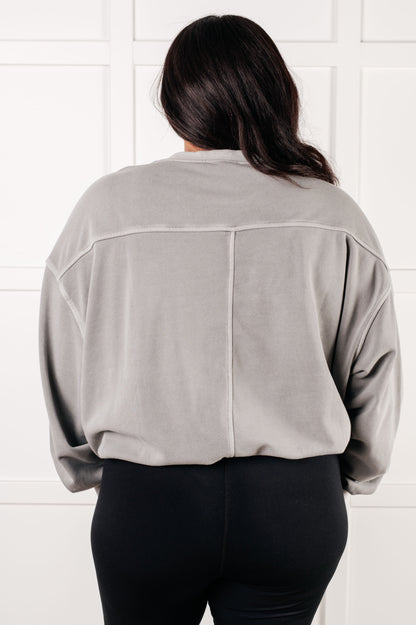 Fleece Drop Shoulder Pullover in Sleet