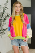 Bright Side Color Block Pullover in Bright