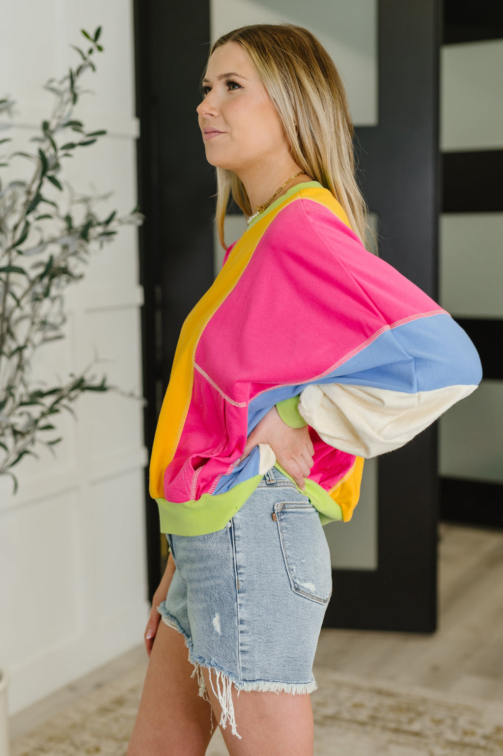 Bright Side Color Block Pullover in Bright