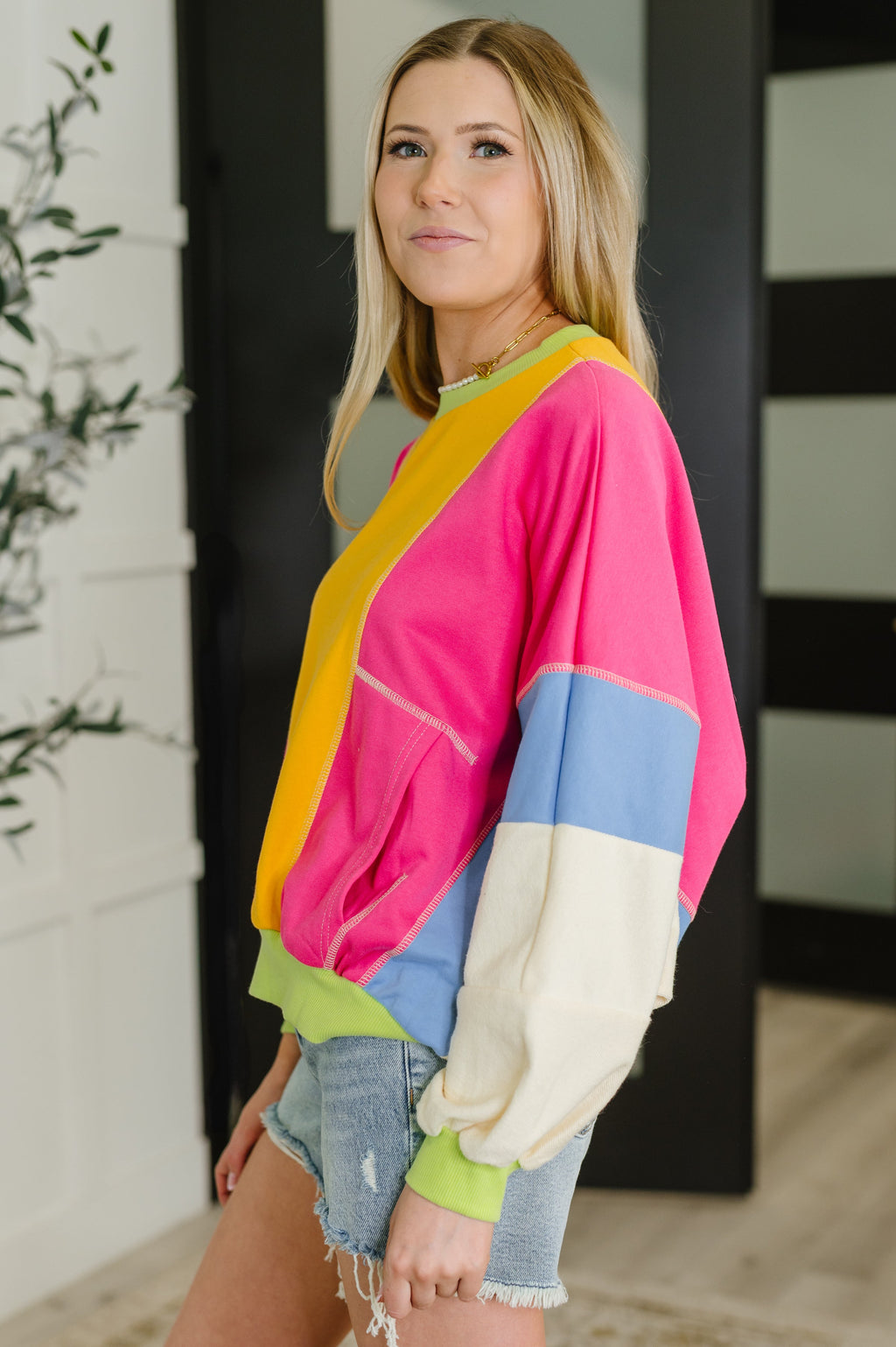 Bright Side Color Block Pullover in Bright