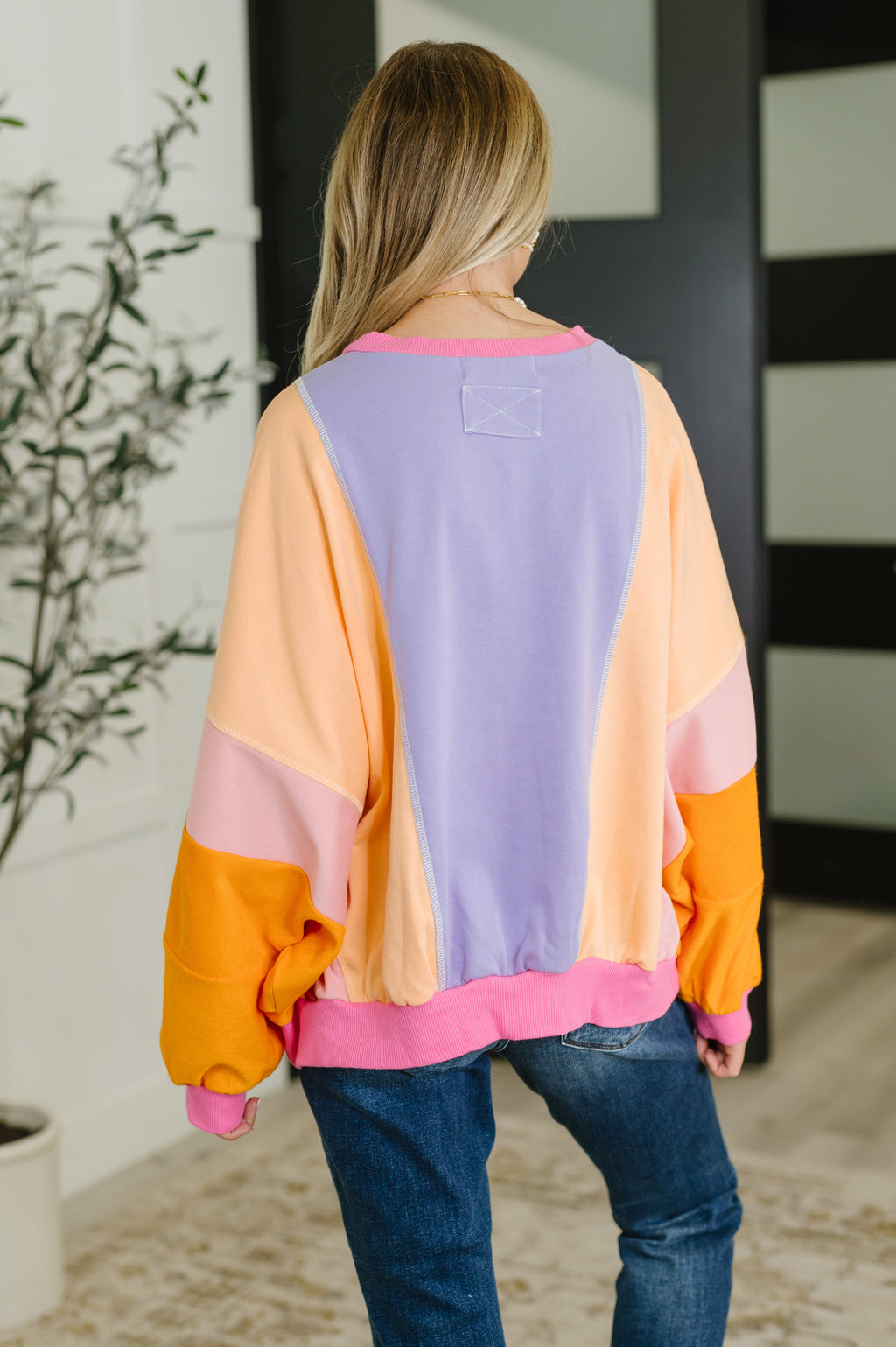 Bright Side Color Block Pullover in Muted