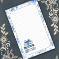 Blue Blooms & Books Notepad