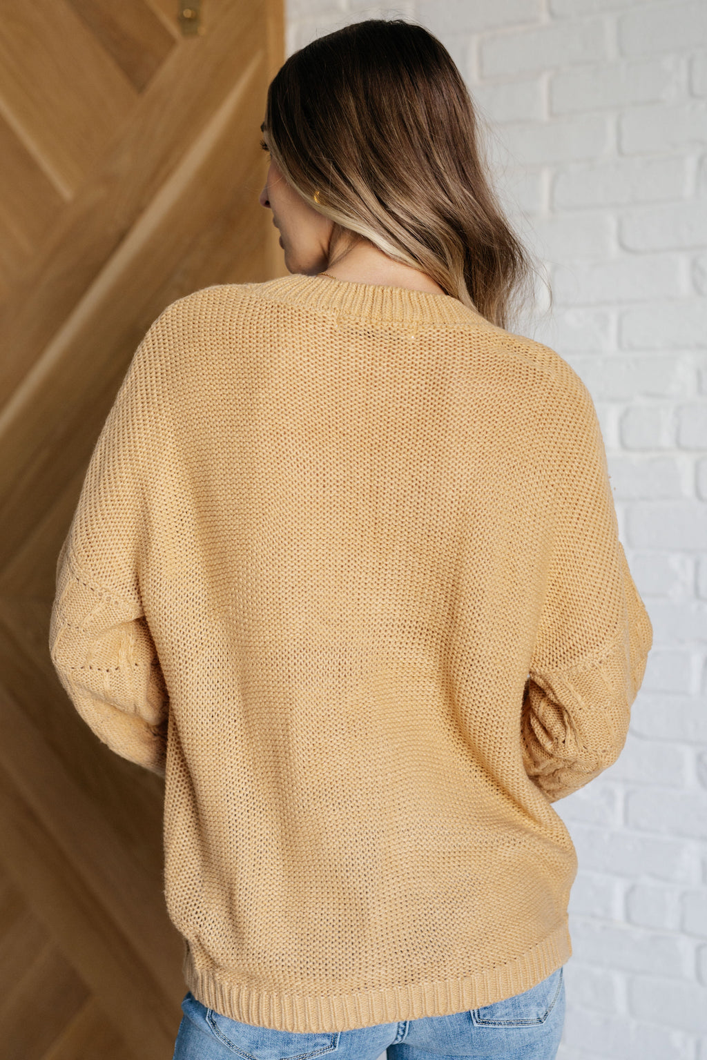 Golden Hour Balloon Sleeve Sweater in Wheat