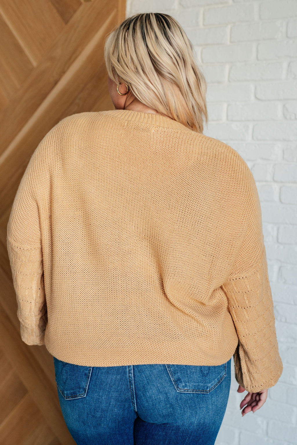 Golden Hour Balloon Sleeve Sweater in Wheat