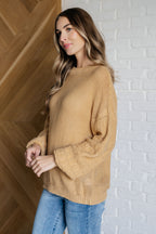 Golden Hour Balloon Sleeve Sweater in Wheat