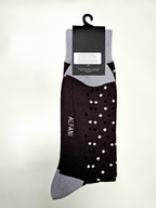 Burgundy Dot Men’s Dress Socks